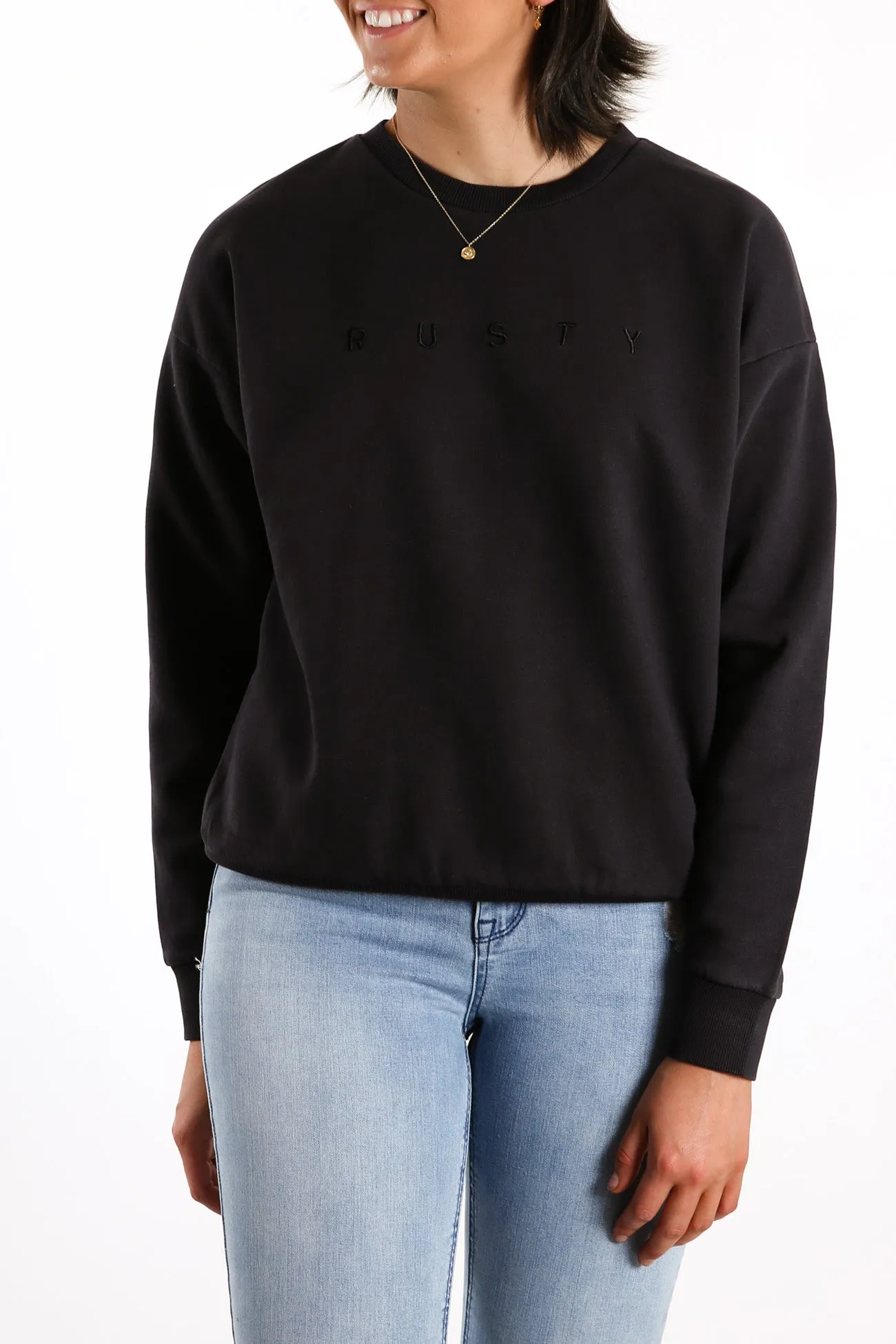 Essentials Ember Crew Neck Fleece Black