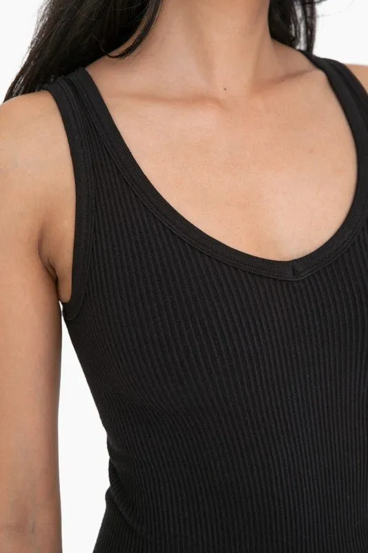 Everyday Ease Black Ribbed Romper