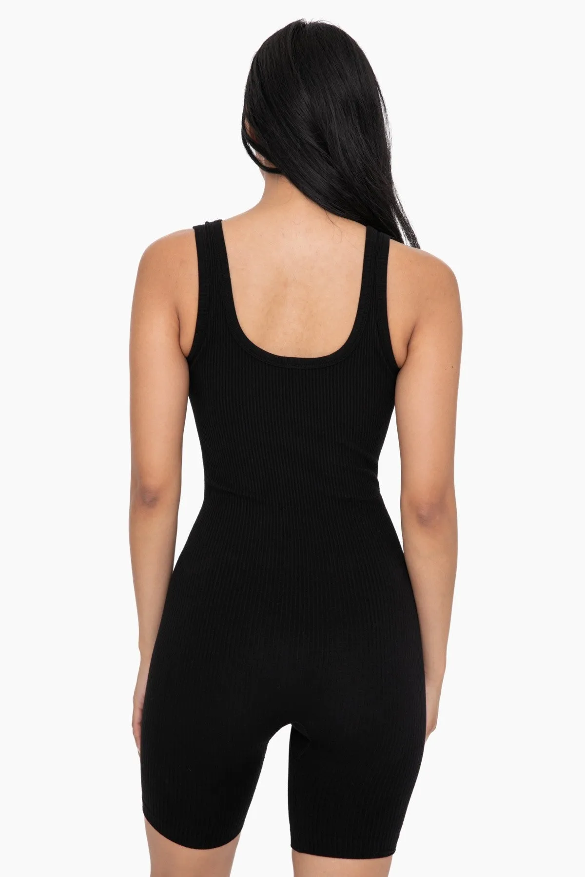 Everyday Ease Black Ribbed Romper