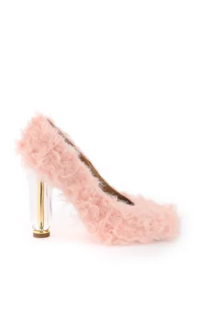 faux fur pumps