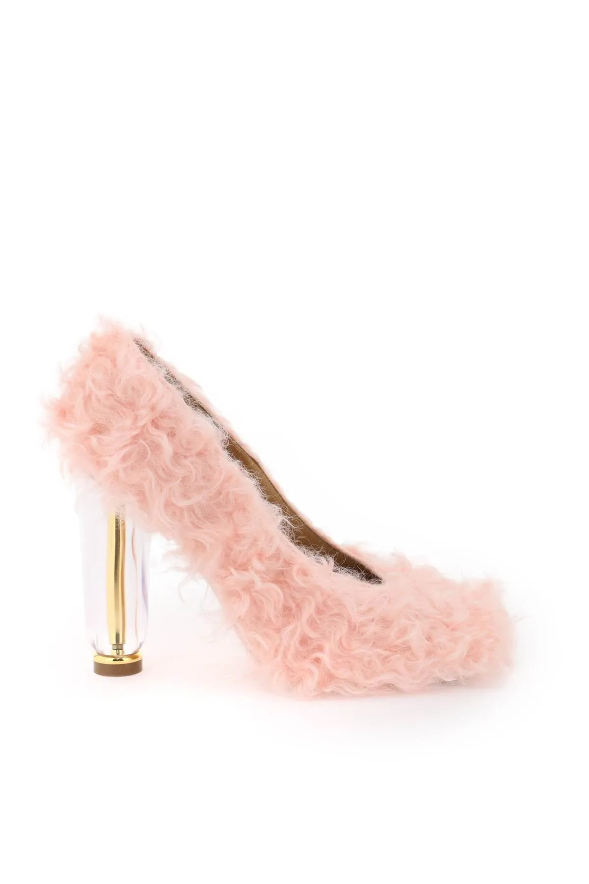 faux fur pumps