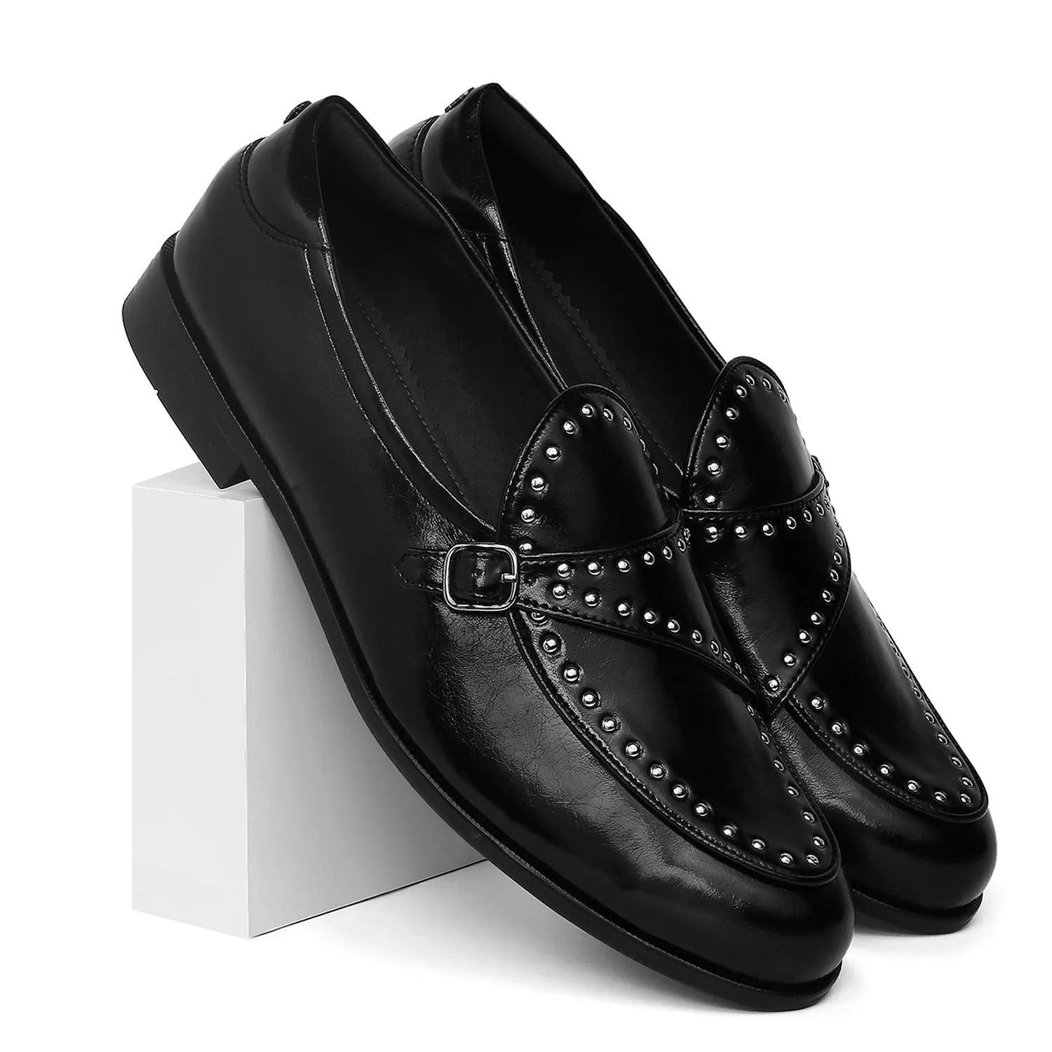 Goliath - Black Rivet Monk Slip-On
