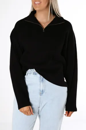 Hiatus 3/4 Zip Pullover Black