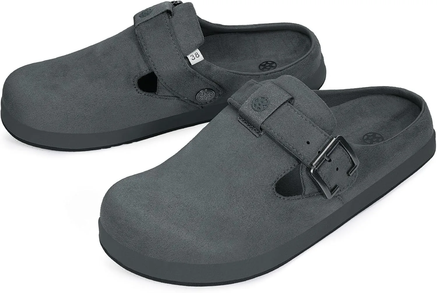 Intini Womens Mens Suede Clogs Leather Mules Slip on Sandals Potato Shoes House Slippers with Arch Support