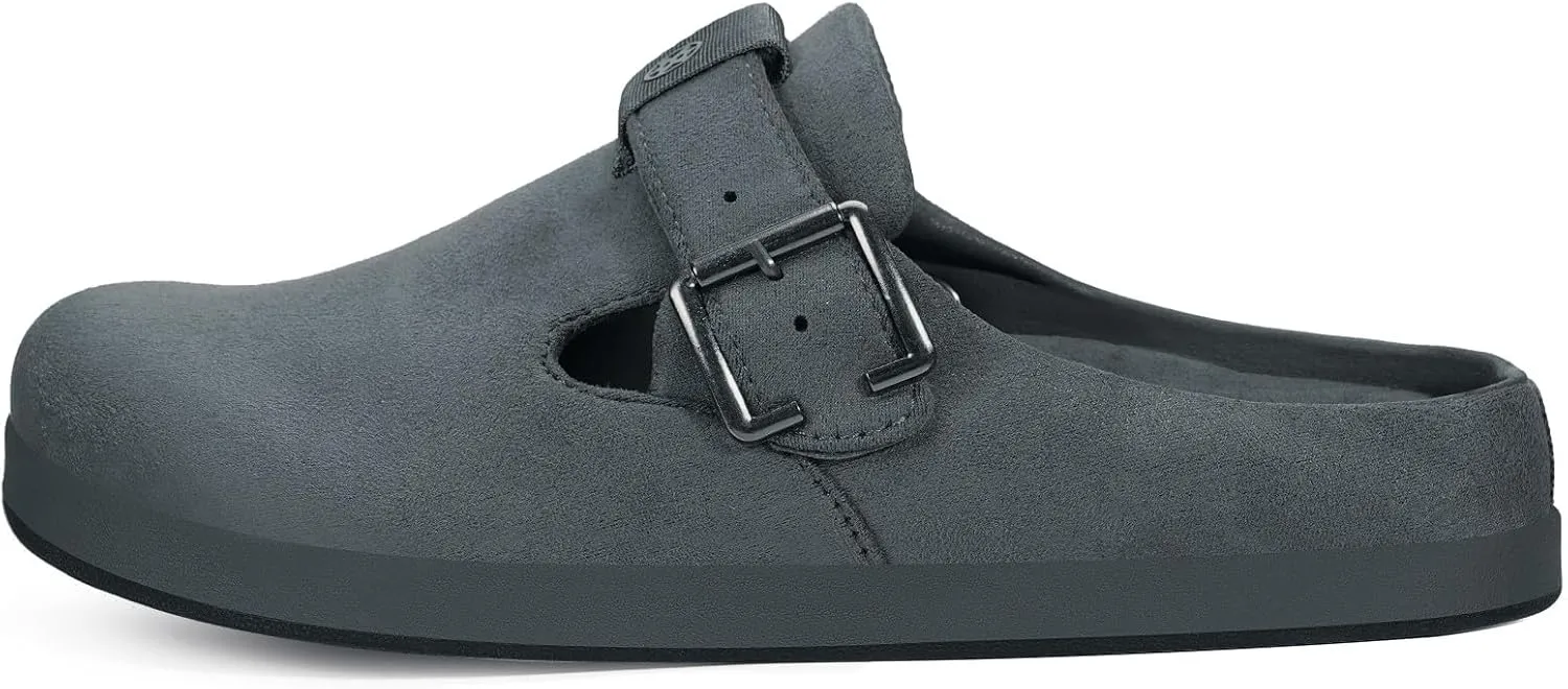 Intini Womens Mens Suede Clogs Leather Mules Slip on Sandals Potato Shoes House Slippers with Arch Support