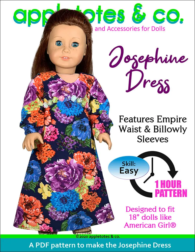 Josephine Dress 18 Inch Doll Sewing Pattern