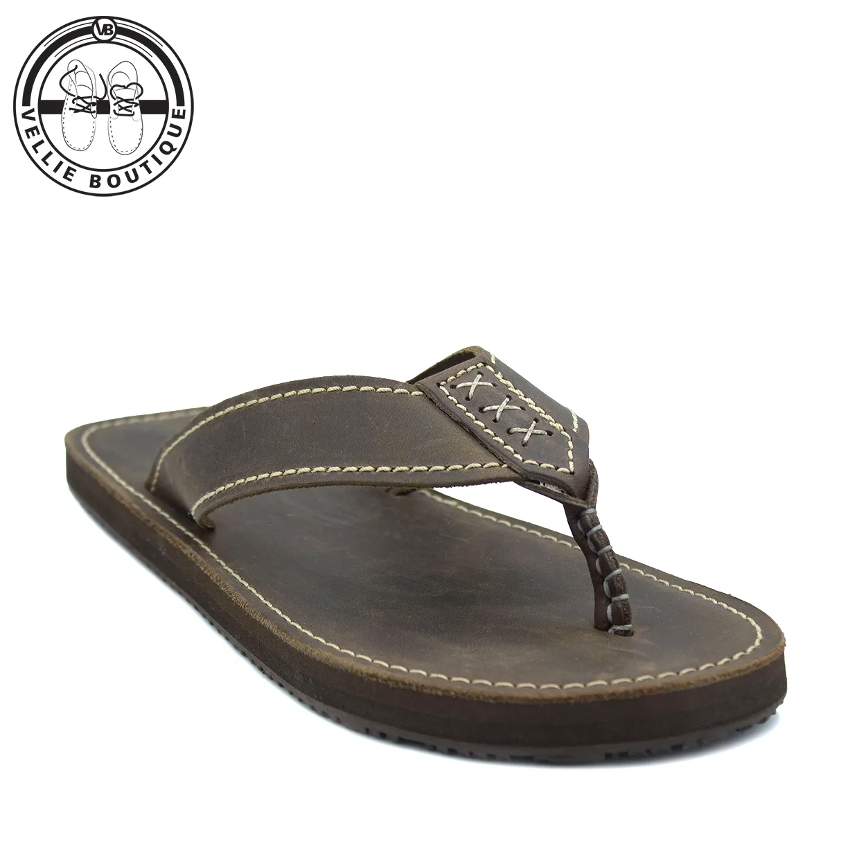 KapoQ Tankwa Leather Plakkie - Choc (ALM226)