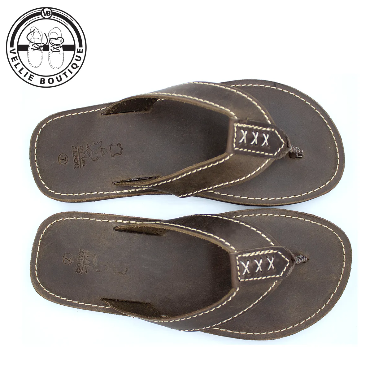 KapoQ Tankwa Leather Plakkie - Choc (ALM226)