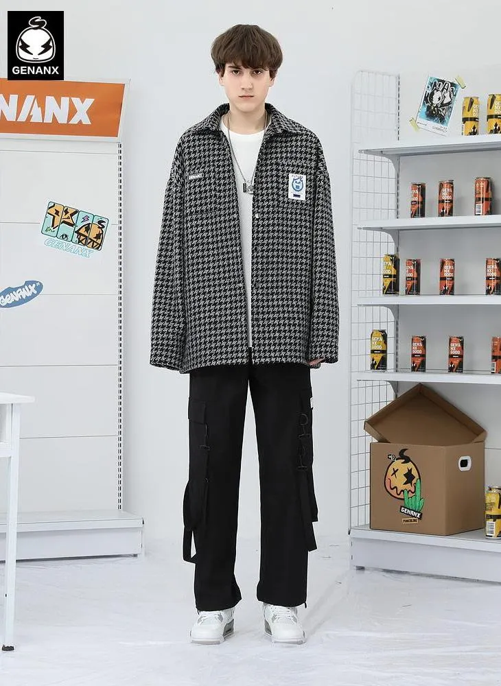 Letter Jacquard Couple Jacket
