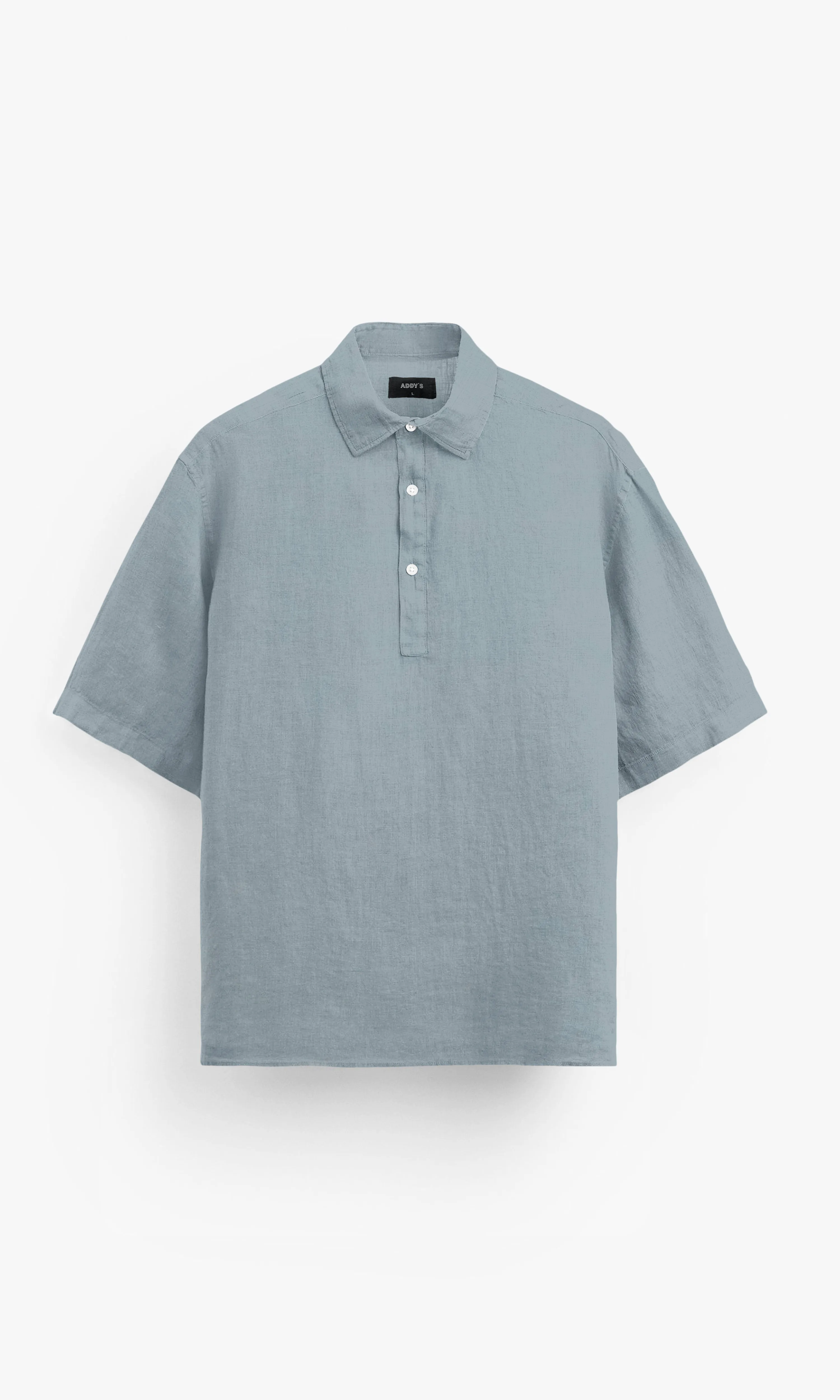 Light Grey Pure Linen Polo Shirt - AddysForMen