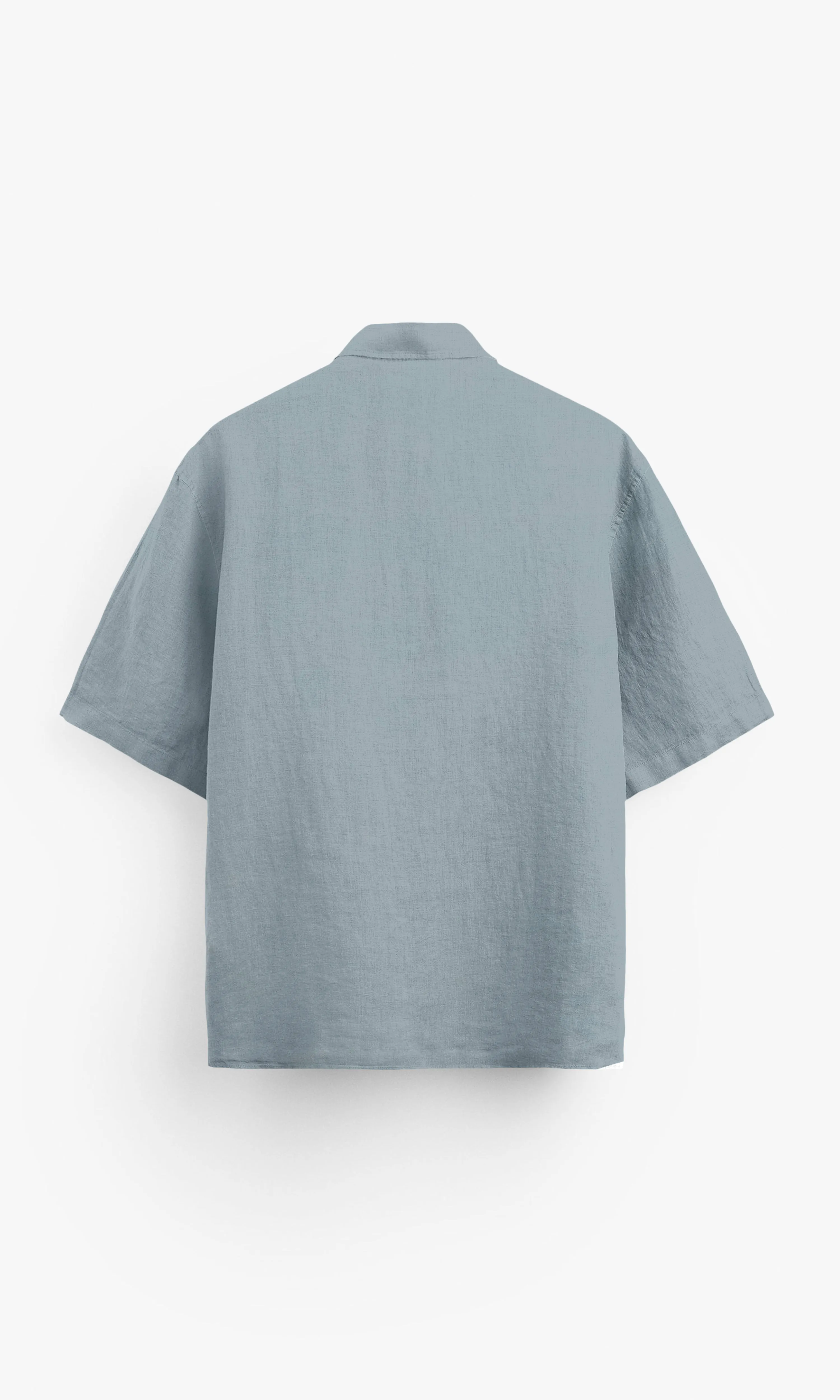 Light Grey Pure Linen Polo Shirt - AddysForMen