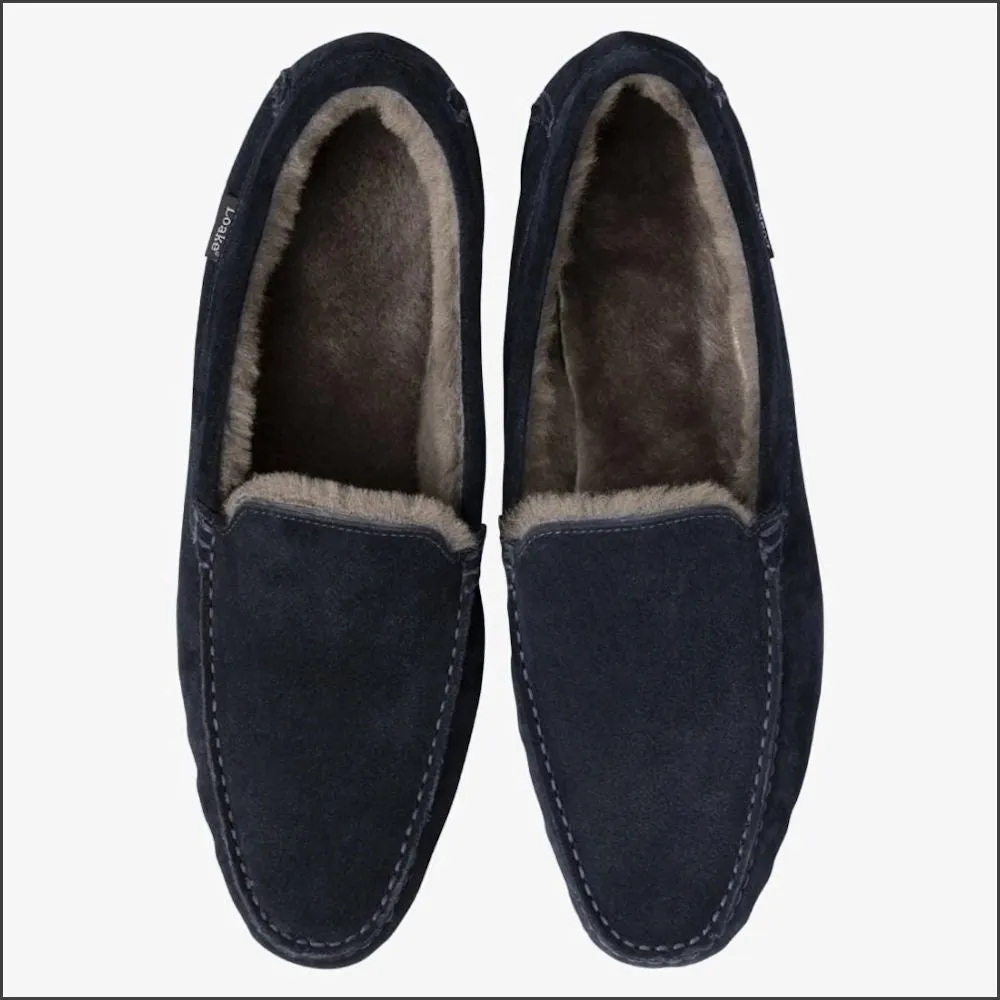 Loake Guards Navy Suede Slippers@