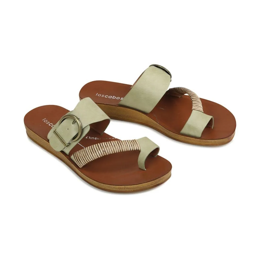 Los Carbos Bria Sage Light Flexible Sandal Jandal Light Green