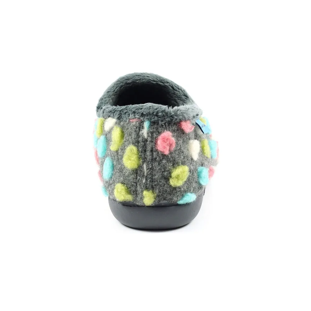 Lunar Helix KLA125 Ladies Grey Textile Slip On Slippers