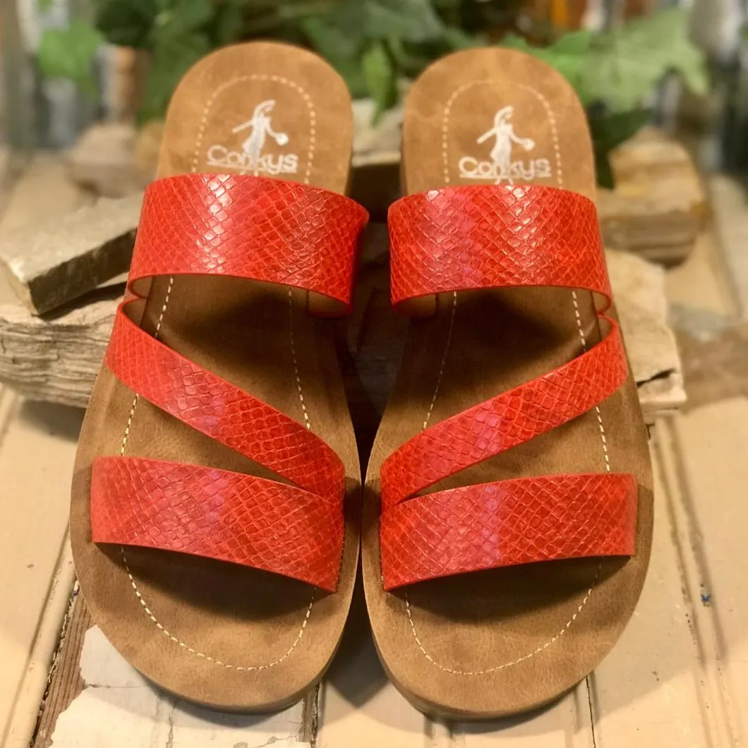 LYDIA Snake Slide Sandals