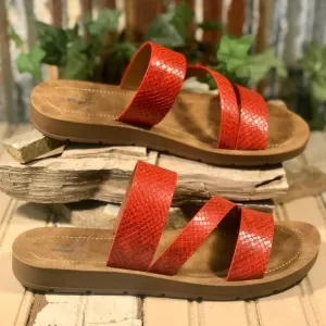 LYDIA Snake Slide Sandals