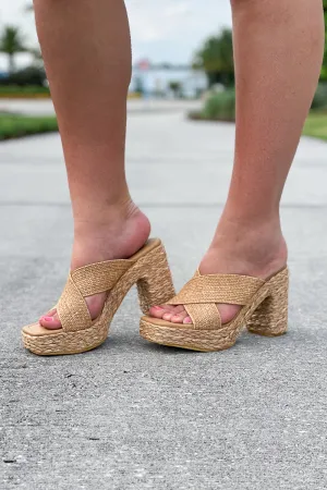 Matisse: Caravan Platform Heel - Cognac