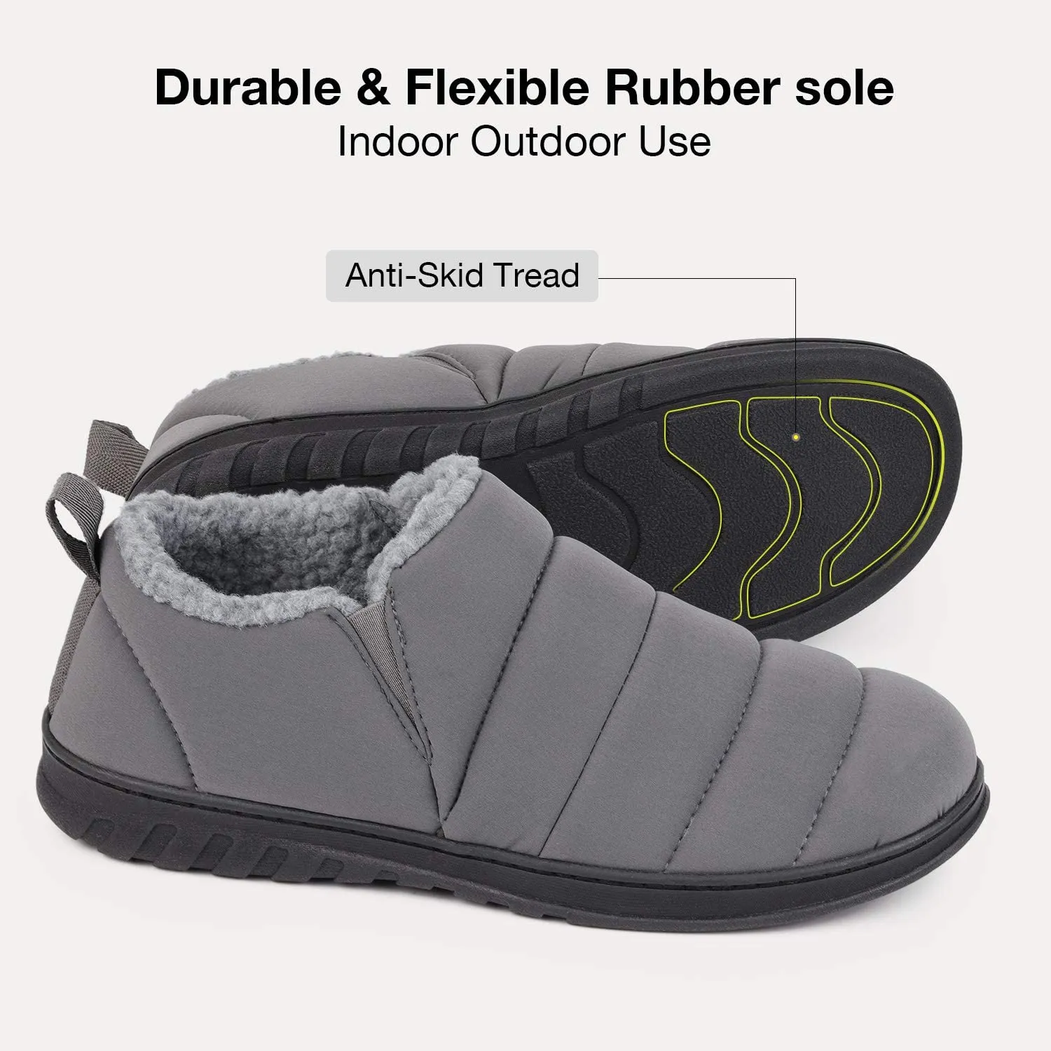 Men's Warm Quilted Ankle Adjustable Slippers