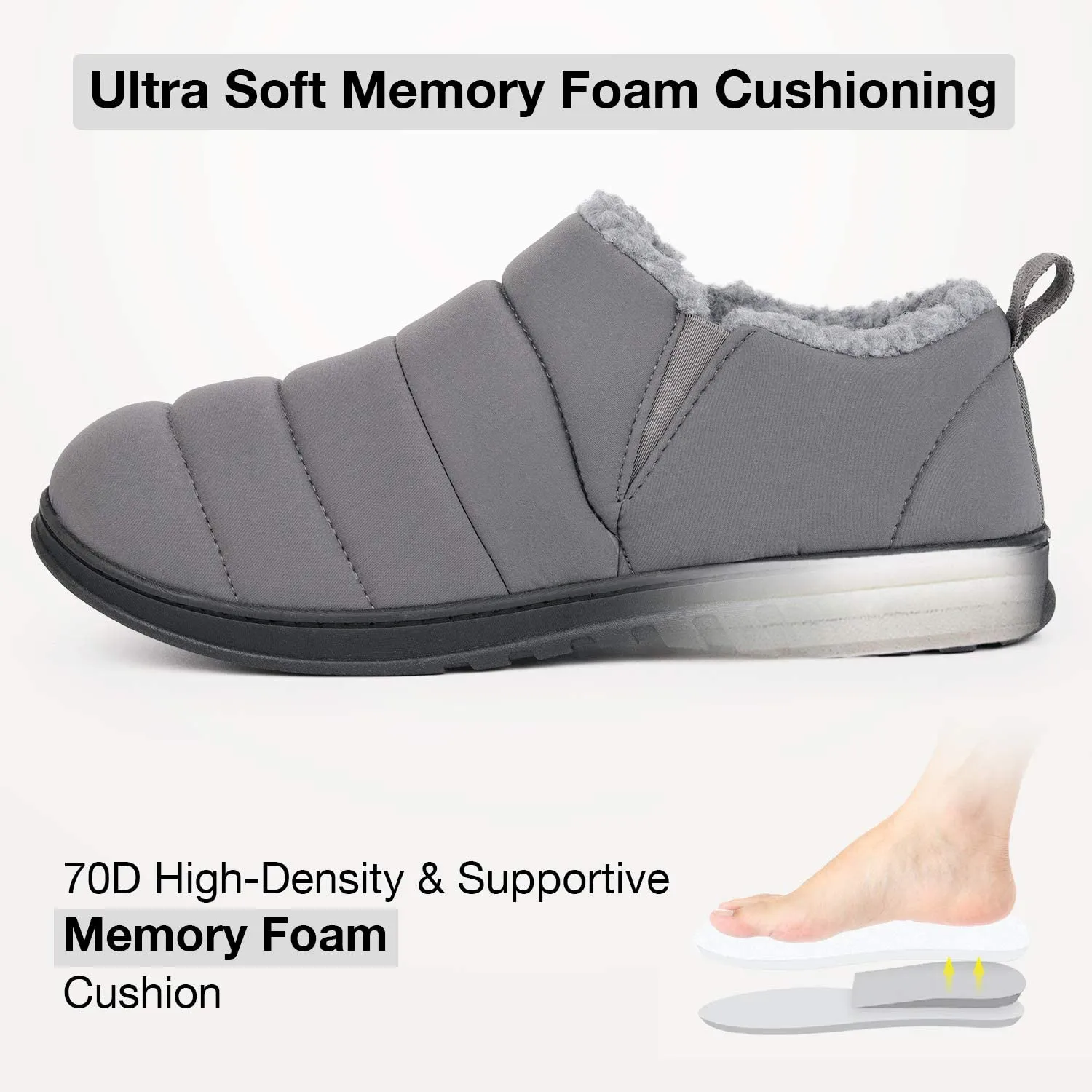 Men's Warm Quilted Ankle Adjustable Slippers