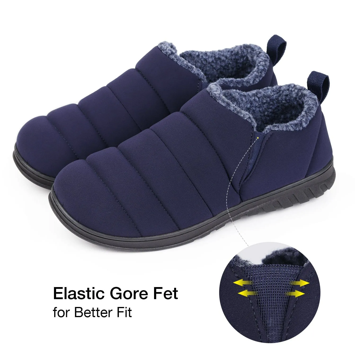 Men's Warm Quilted Ankle Adjustable Slippers