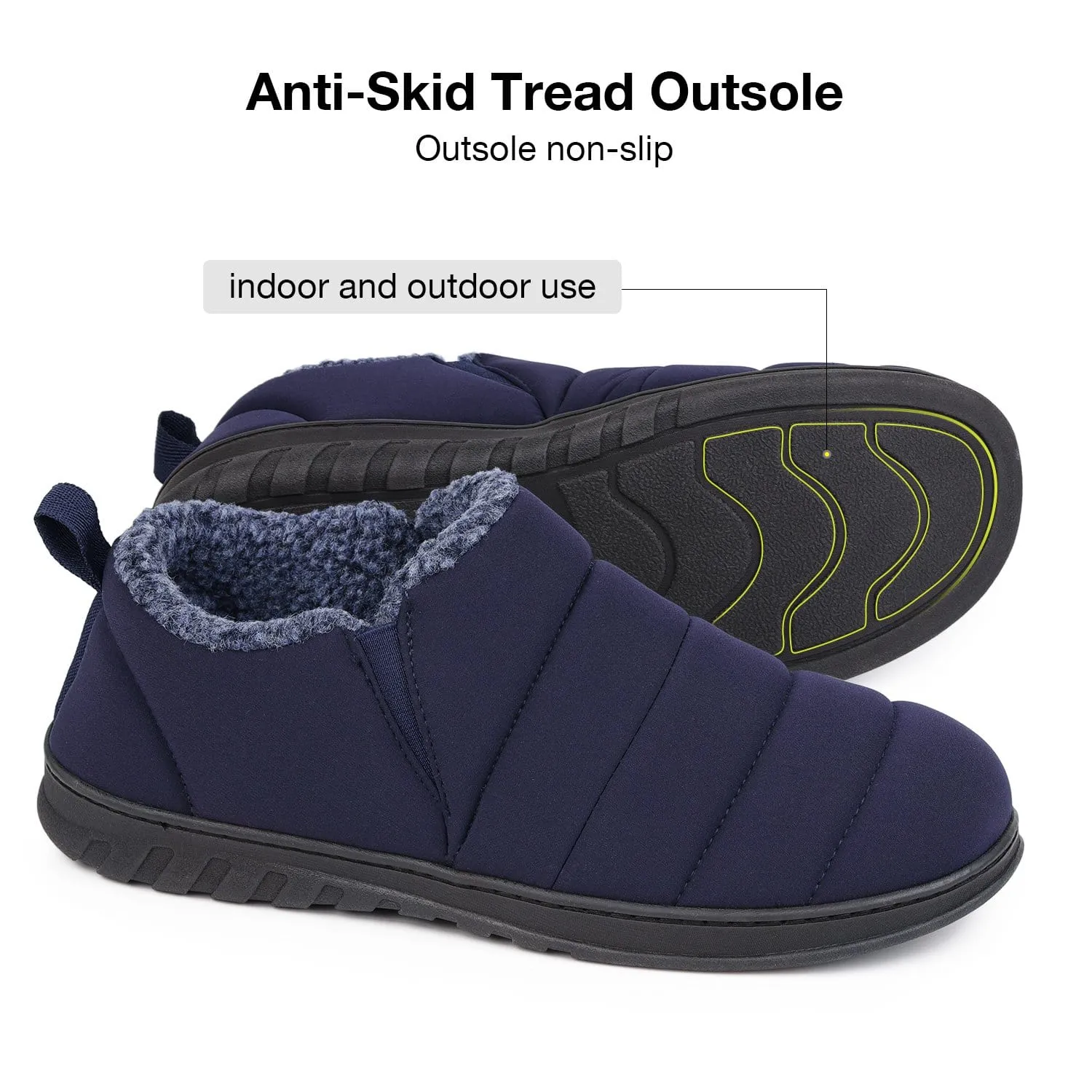 Men's Warm Quilted Ankle Adjustable Slippers
