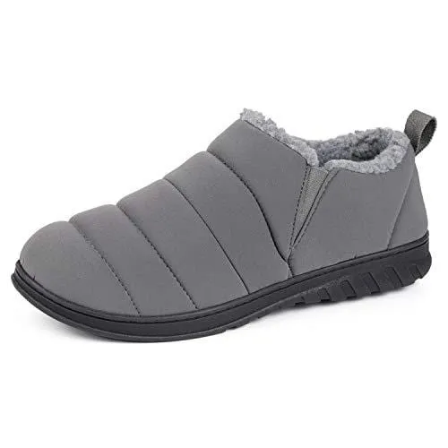 Men's Warm Quilted Ankle Adjustable Slippers
