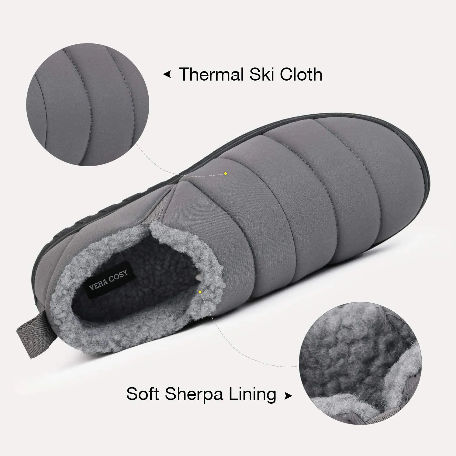 Men's Warm Quilted Ankle Adjustable Slippers