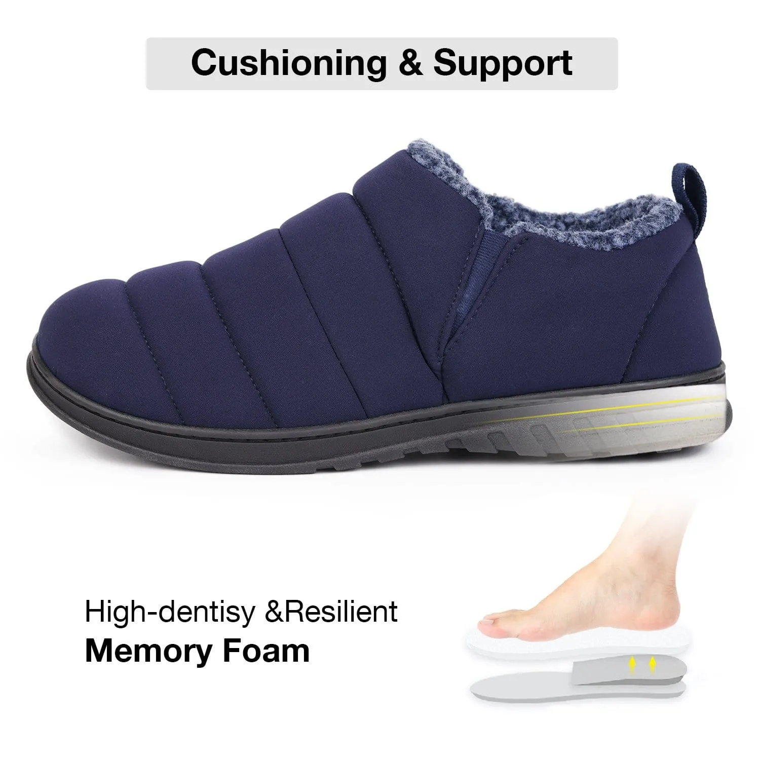 Men's Warm Quilted Ankle Adjustable Slippers