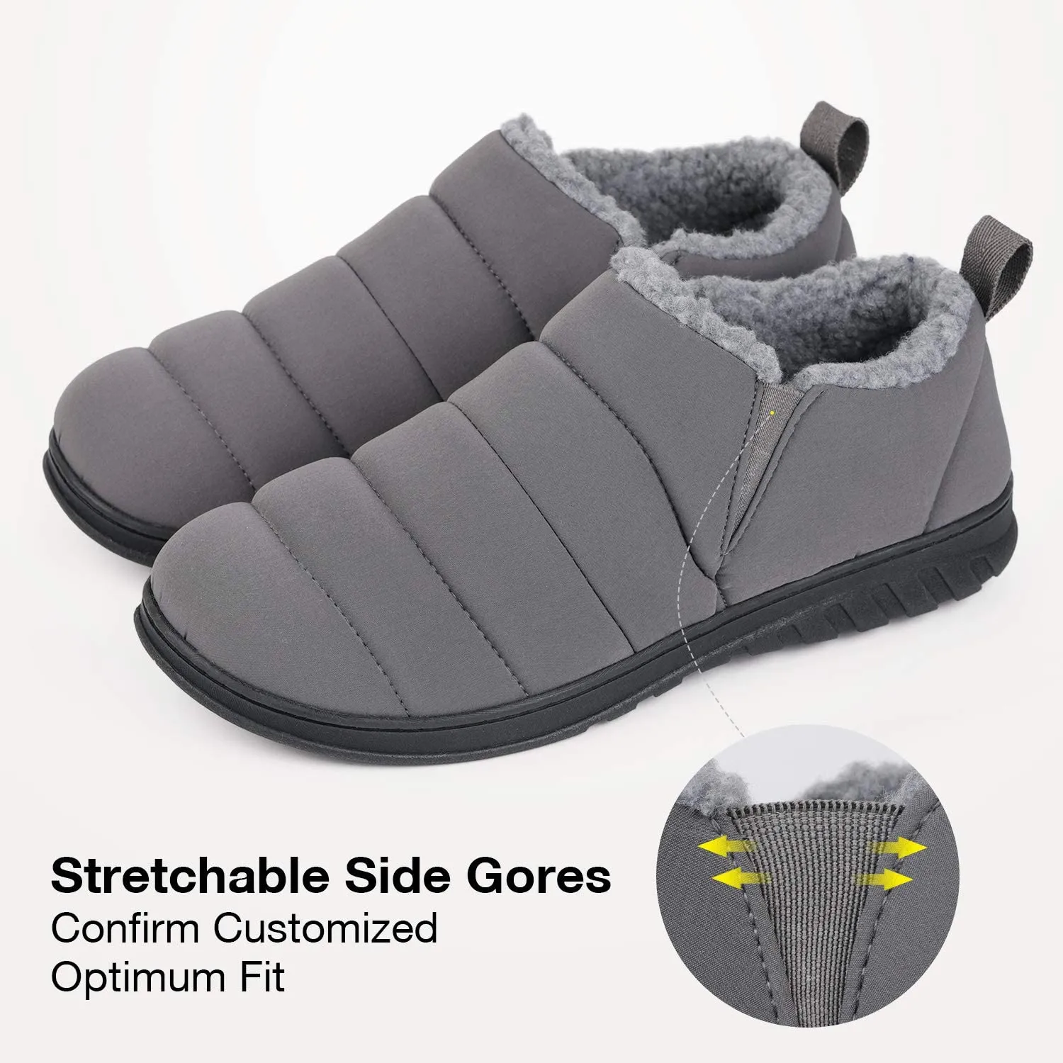 Men's Warm Quilted Ankle Adjustable Slippers