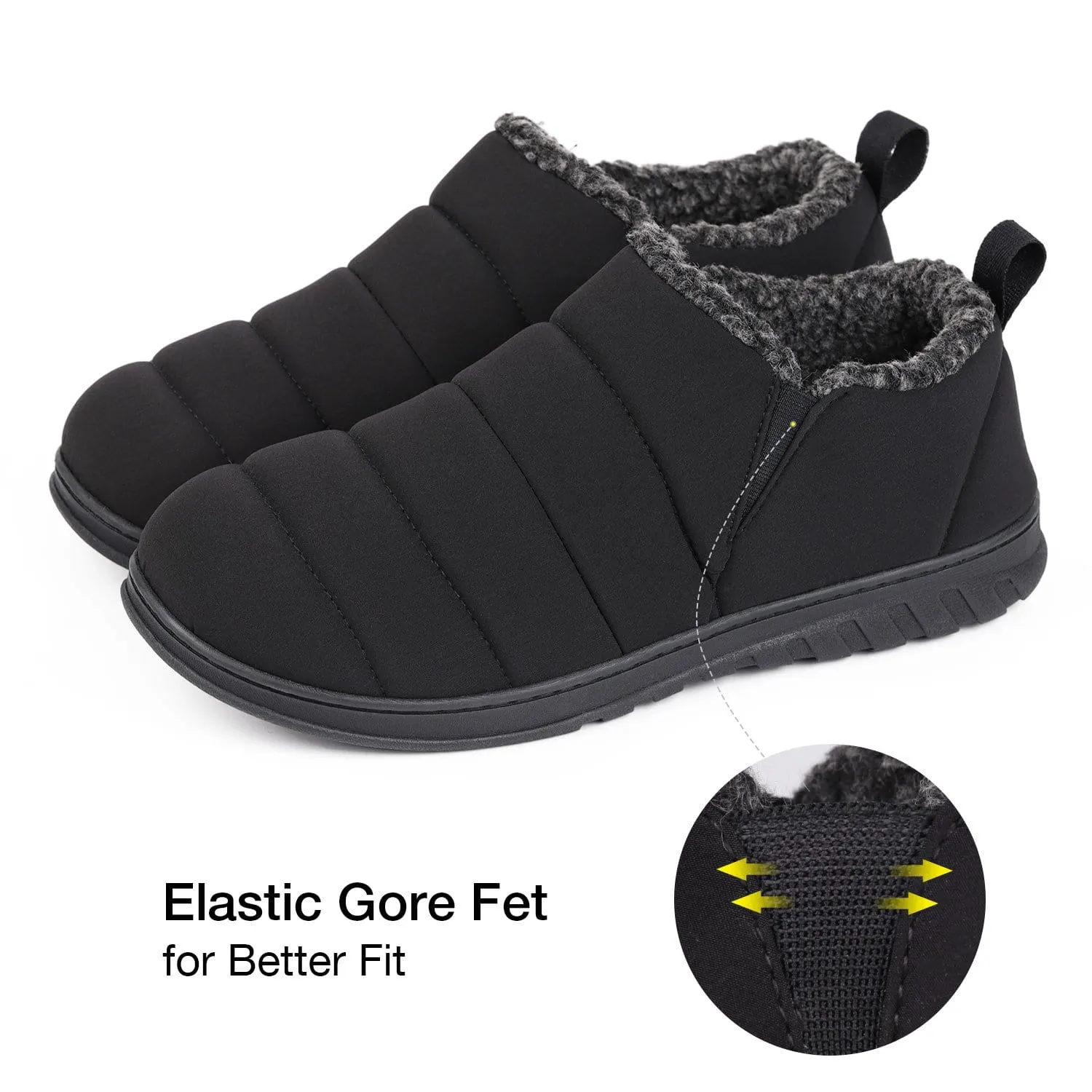 Men's Warm Quilted Ankle Adjustable Slippers