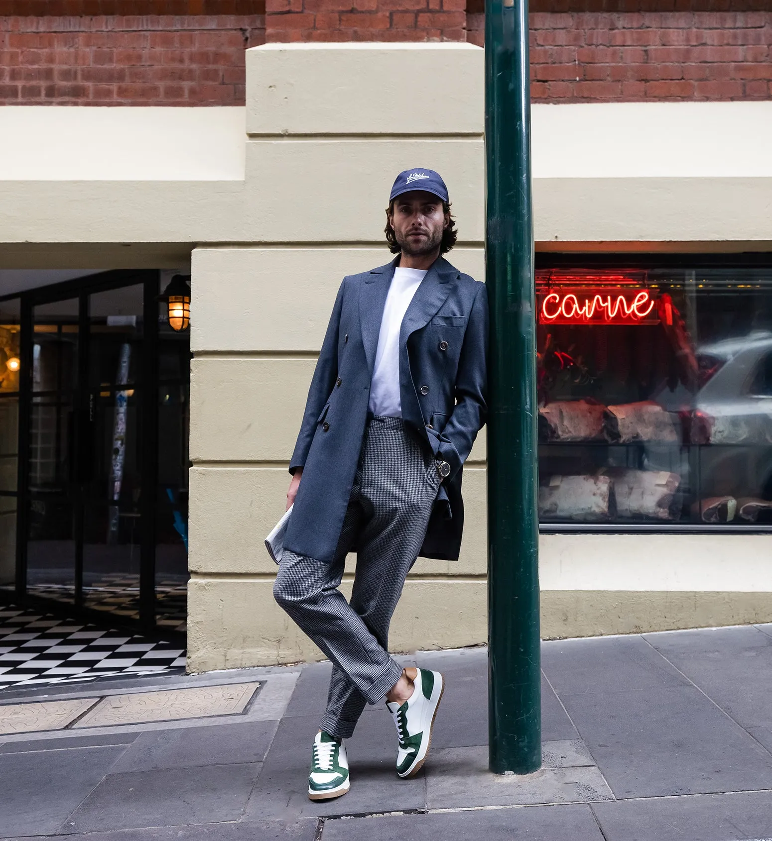 Mercury Green Leather Sneakers