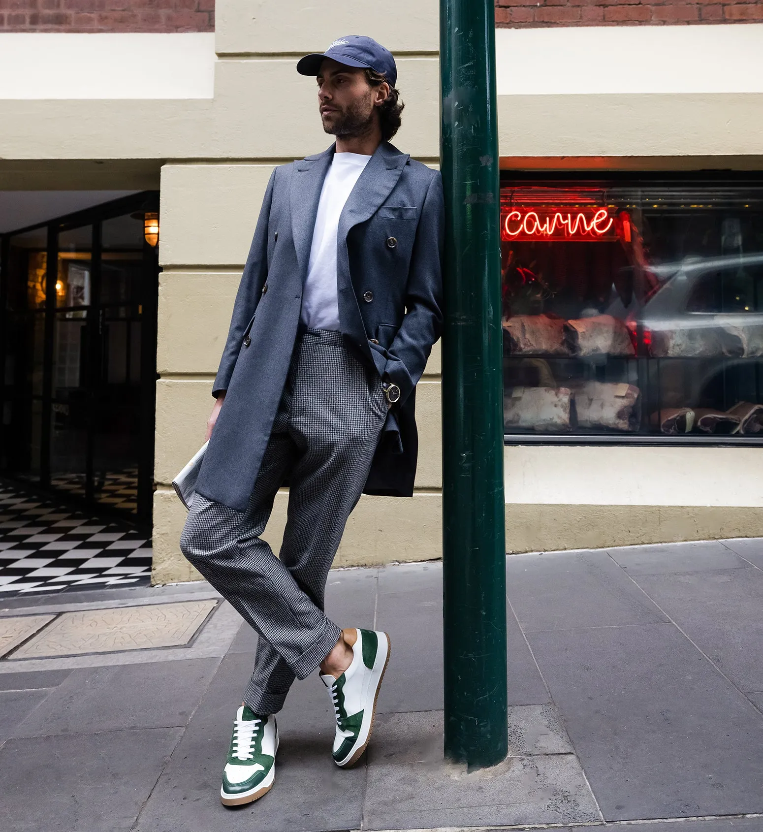 Mercury Green Leather Sneakers