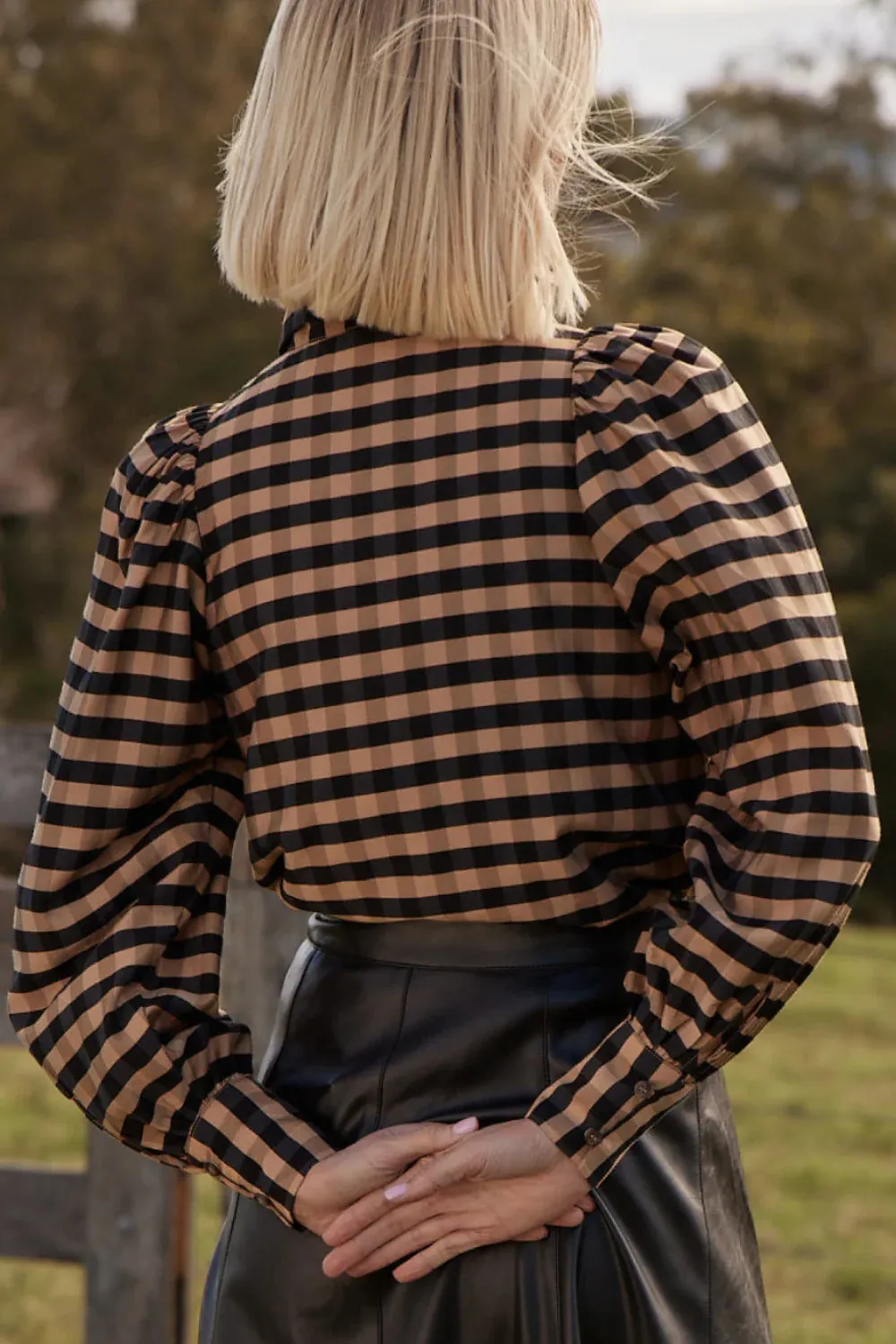 Mirage Top / Toffee Black Check