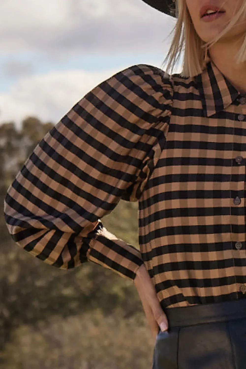 Mirage Top / Toffee Black Check