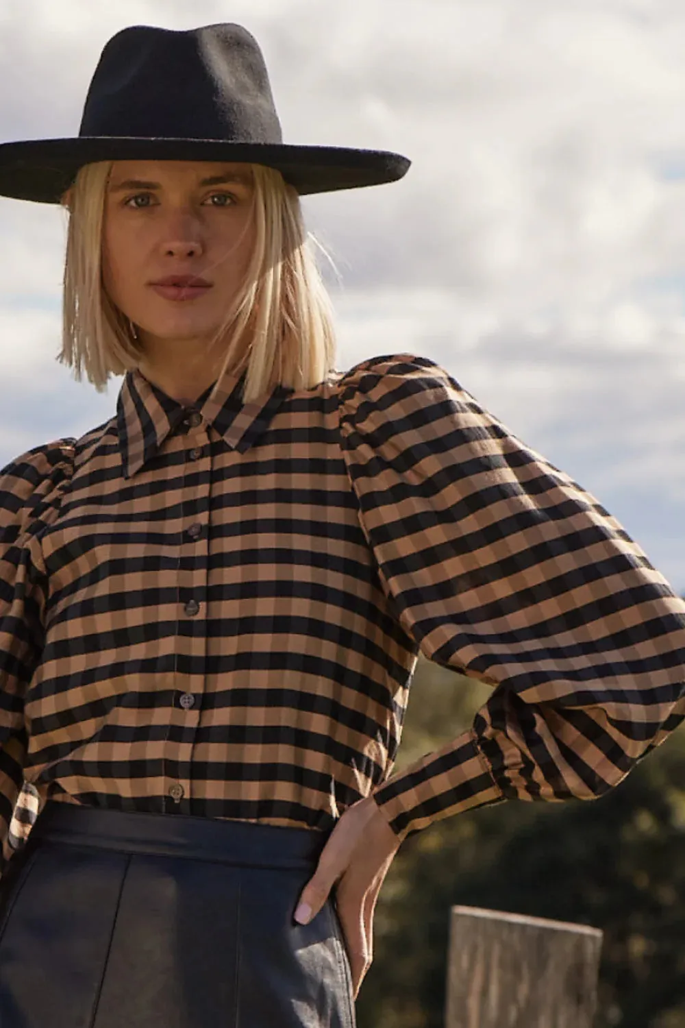 Mirage Top / Toffee Black Check