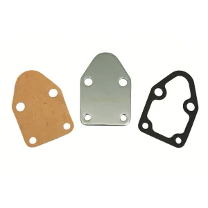 Moroso Fuel Pump Blockoff - Chrome - Small Block Chevy