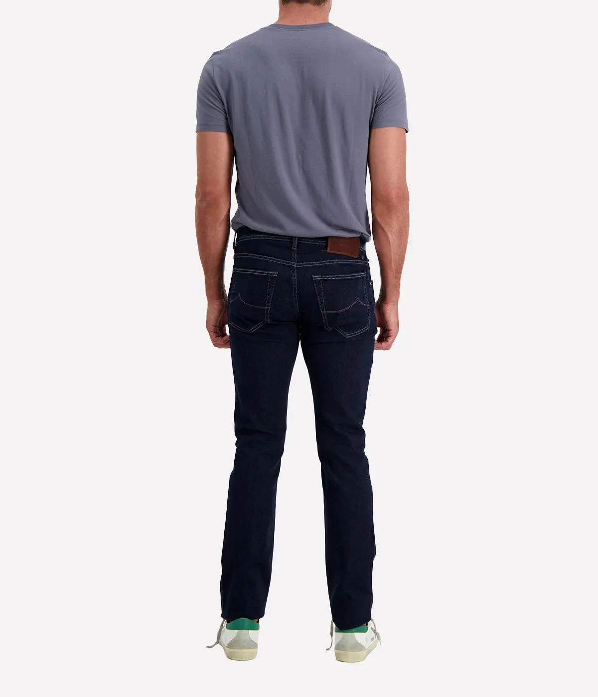 Nick 5 Pocket Slim Fit Jean in Contrast Stitch Dark Blue