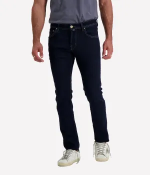 Nick 5 Pocket Slim Fit Jean in Contrast Stitch Dark Blue