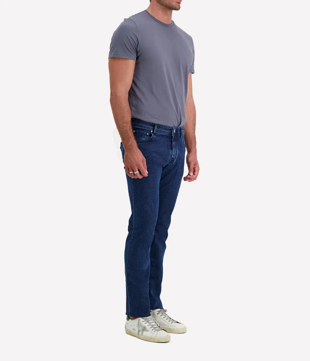Nick 5 Pocket Slim Fit Jean in Washed Black & Navy