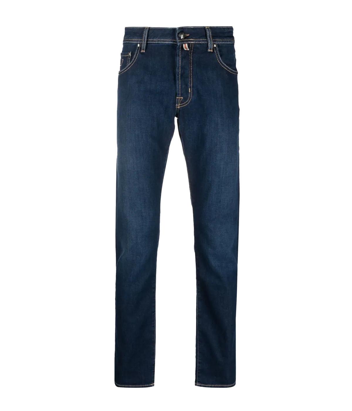 Nick Slim Fit Jean in Dark Blue & Burnt Orange