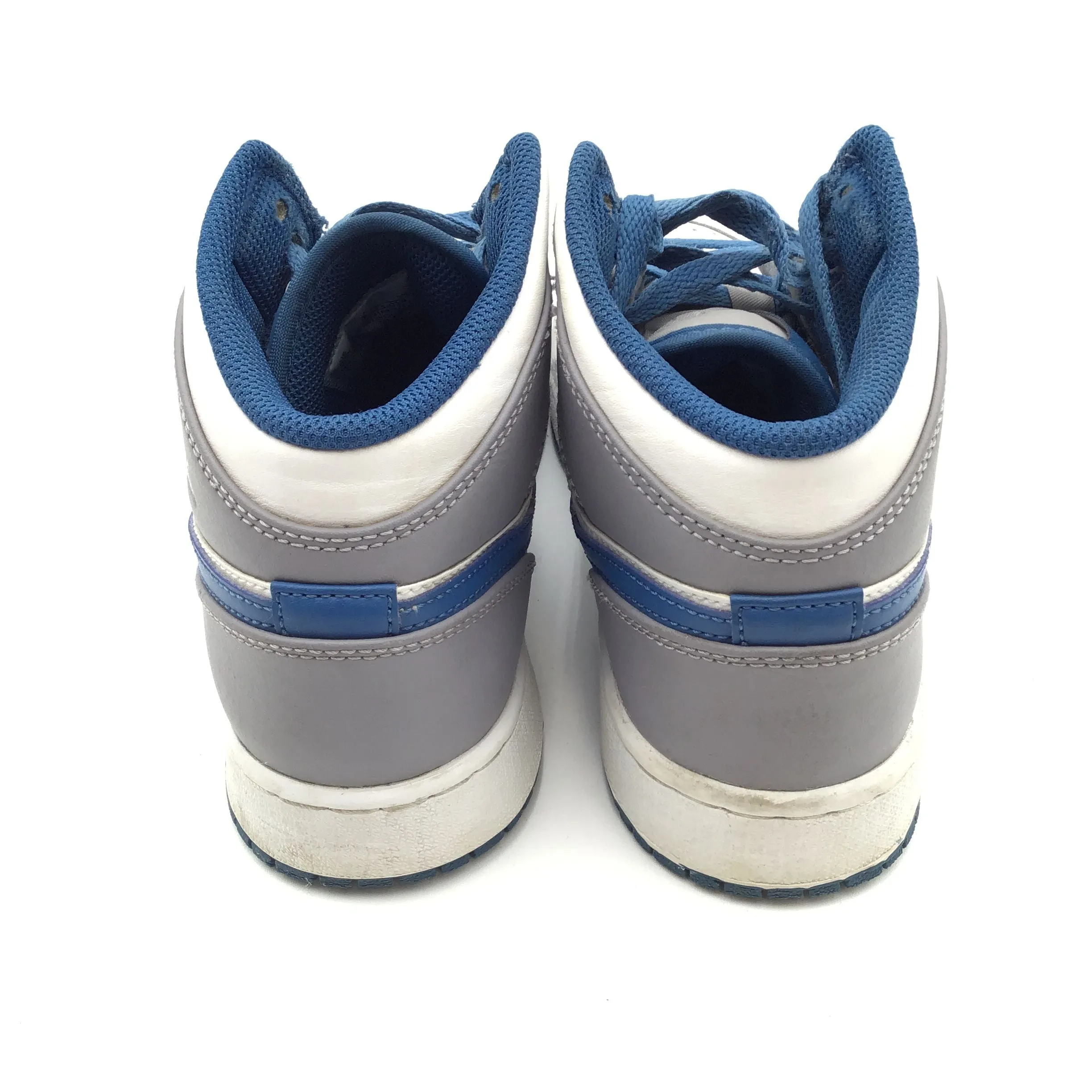 Nike Air Jordan 1 Boy's Mid GS 'Cement True Blue' Sneakers - Size 5.5y ( COA)