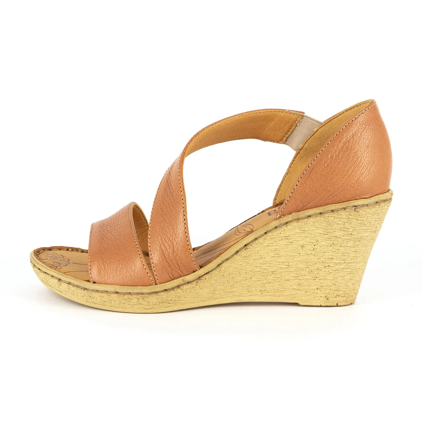Nompempe : Ladies Leather High-Heel Sandal in Oak Cayak