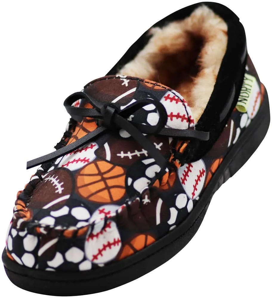 Norty Boys 11-3 Sports Ball Slipper Moc 16911