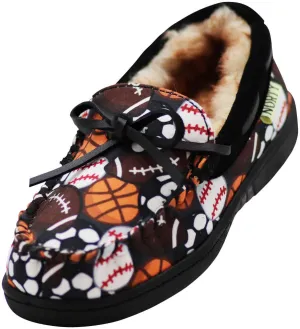 Norty Boys 11-3 Sports Ball Slipper Moc 16911