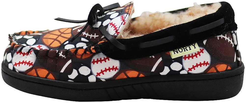 Norty Boys 11-3 Sports Ball Slipper Moc 16911