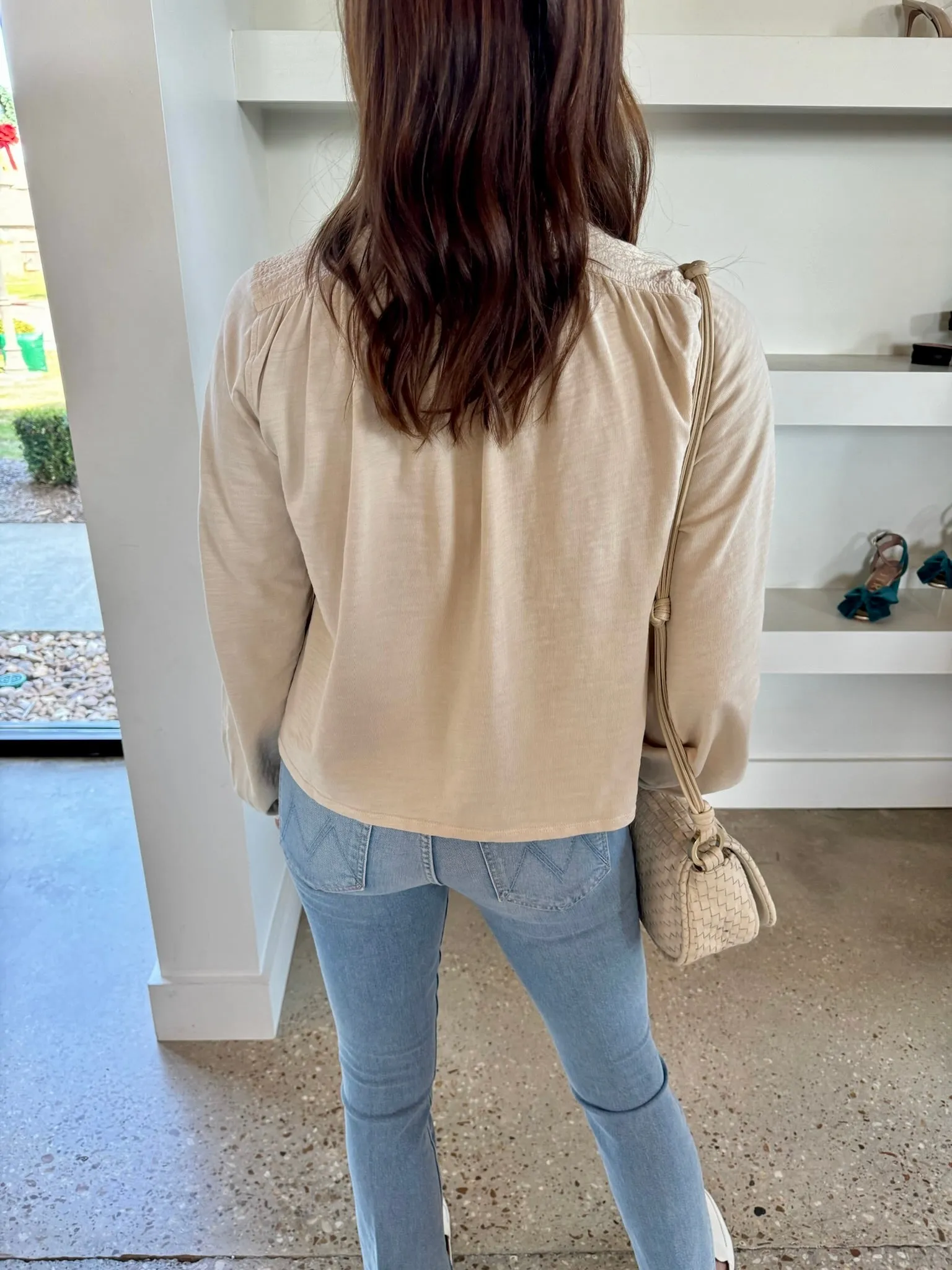 Parchment Maya V-Neck Top