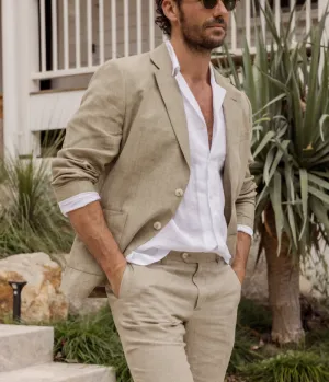 Paulo Linen Blazer in Spinach
