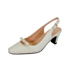 PEERAGE Jodie Women's Wide Width Leather Slingback Pumps
