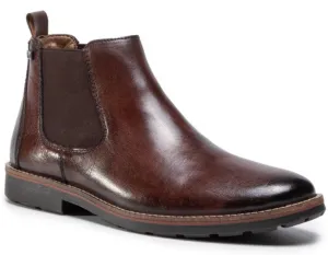 RIEKER Mens Leather Pull on Chelsea Boot in Brown