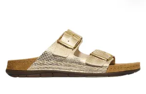 Rohde gold leather mule sandals